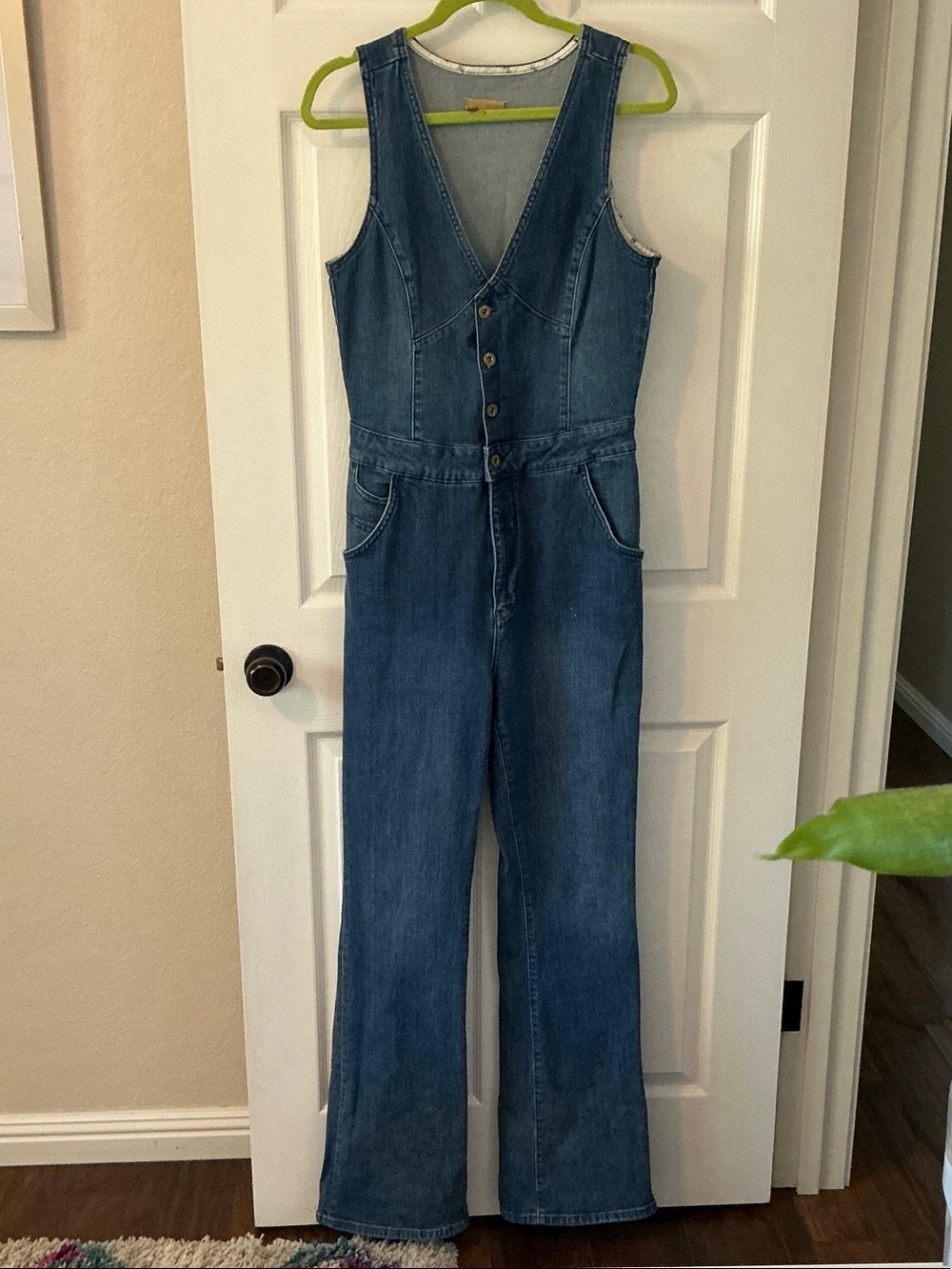 Pilcro from Anthropologie Denim Jumpsuit with Button Front